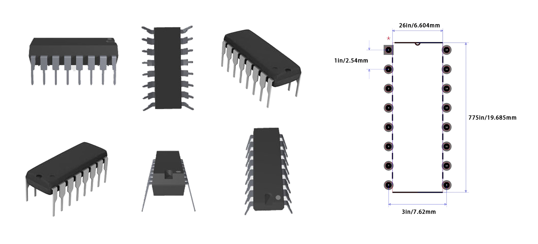 SN74LS47N CAD Model1